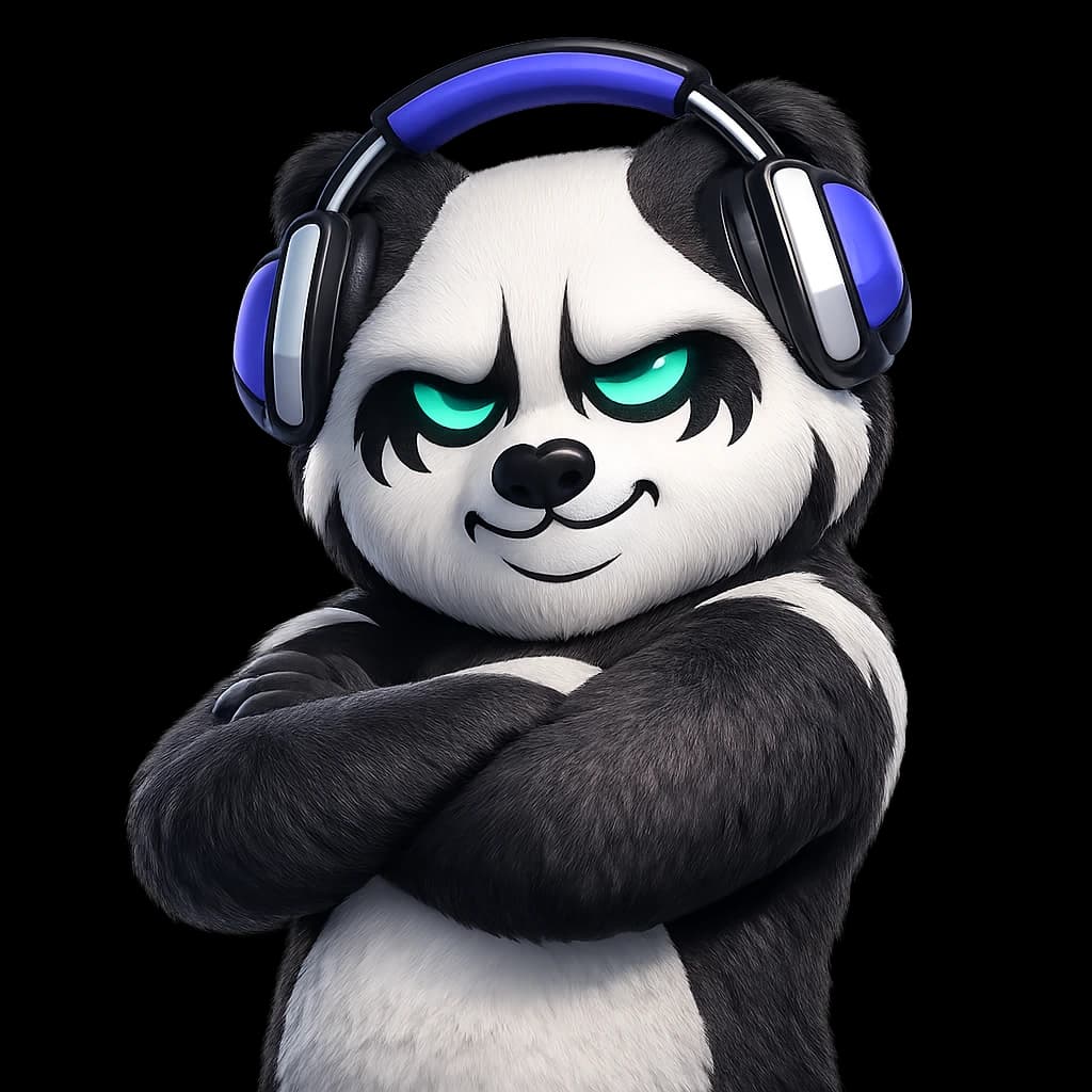 Mascota panda gamer de Tonyzales